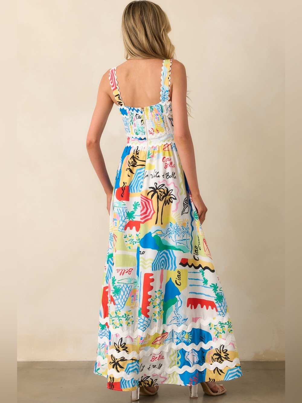 NWT Prosperina Florence Multi Tropical Print Linen Maxi Dress, Size XS - Picture 4 of 15